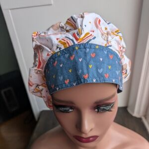 Kimkaps Colorful Heart, Rainbow, Sloth Pattern Scrub Cap